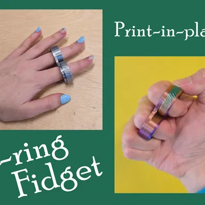 2-ring Fidget (Nhẫn fidget 2 vòng, print-in-place)