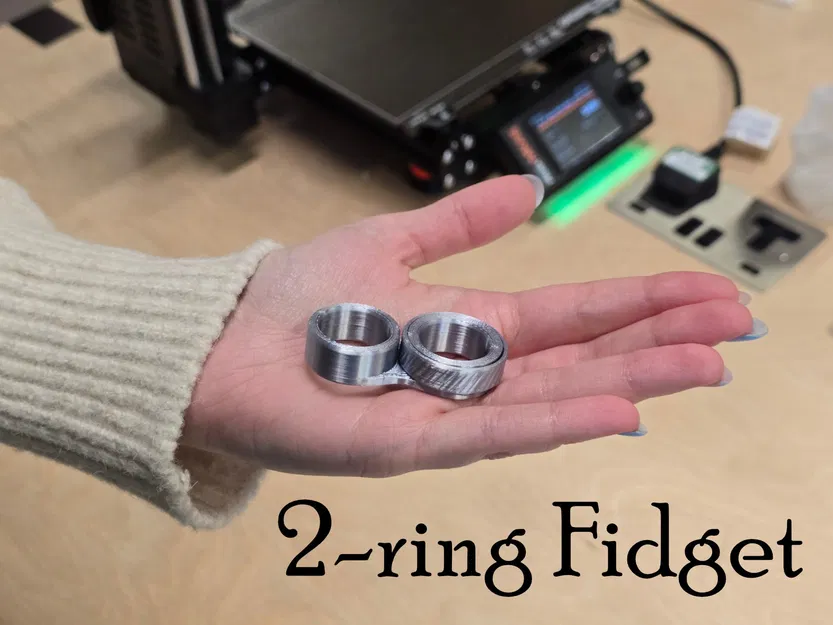 2-ring Fidget (Nhẫn fidget 2 vòng, print-in-place) - Image 3