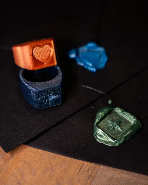 Nhẫn Con Dấu Sáp – Trái Tim & La Bàn Hoa Gió - Image 2