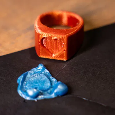 Nhẫn Con Dấu Sáp – Trái Tim & La Bàn Hoa Gió