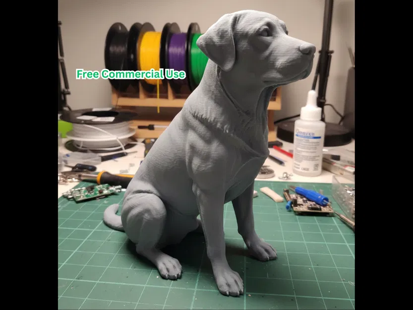 Tượng Chó Labrador Retriever Ngồi Realistic - Image 1