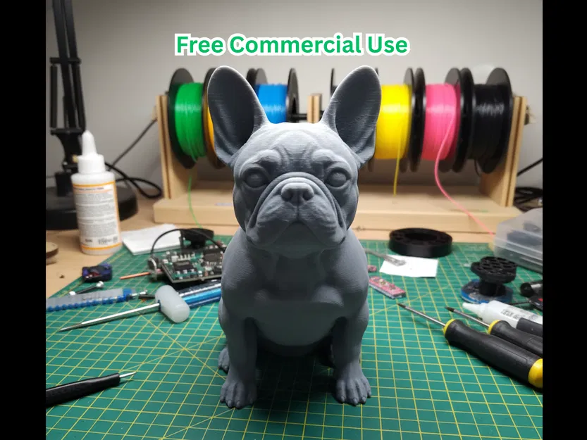 Tượng French Bulldog Thật Như Thật Dáng Ngồi - Image 1