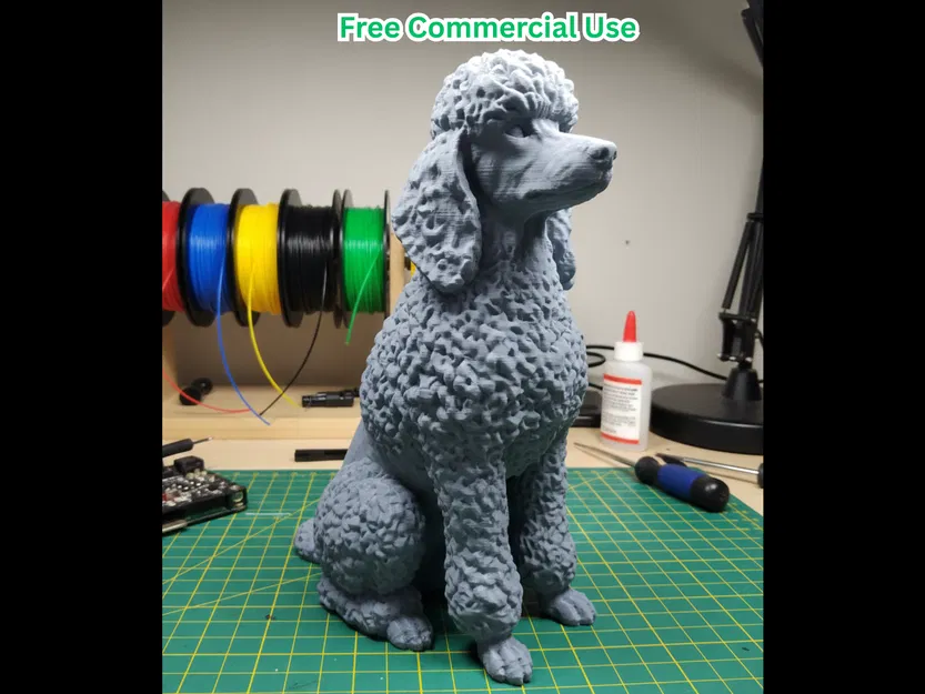 Tượng Chó Poodle Ngồi Realistic - Image 1