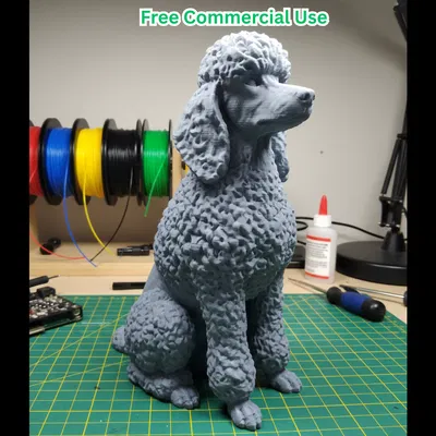 Tượng Chó Poodle Ngồi Realistic