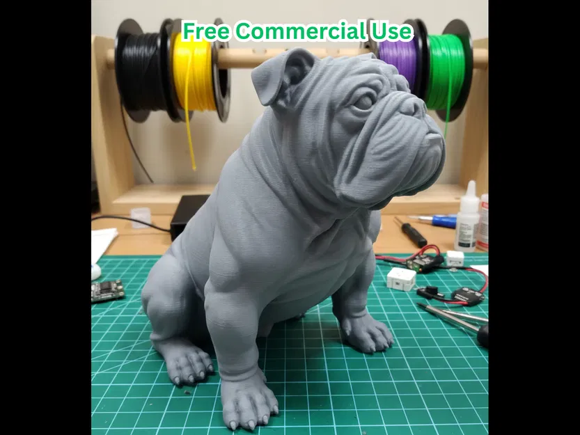 Tượng Chó Bulldog Ngồi Realistic - Image 1