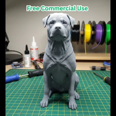 Tượng Chó Rottweiler Ngồi Realistic