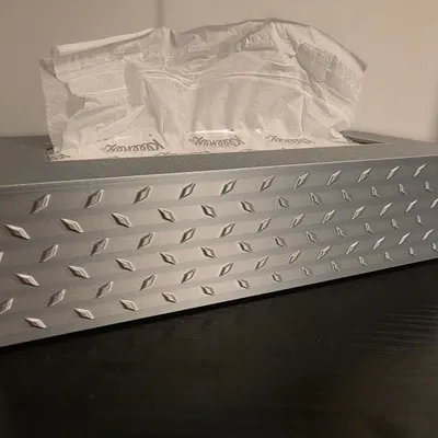 Nắp hộp khăn giấy trang trí - họa tiết Diamond Plate