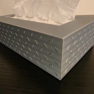 Nắp hộp khăn giấy trang trí - họa tiết Diamond Plate