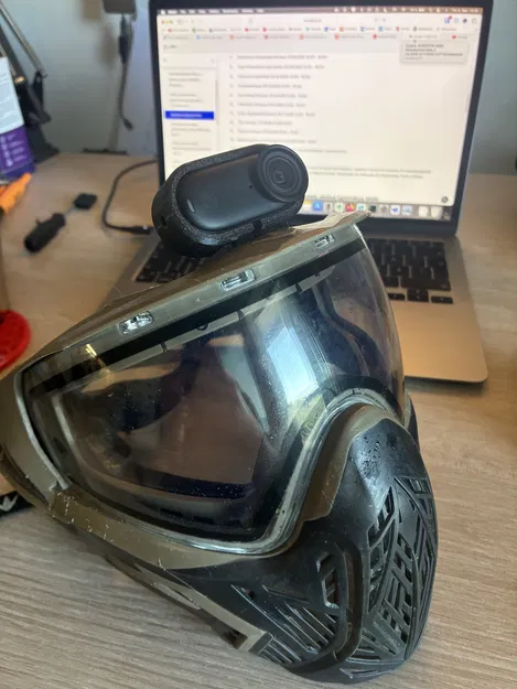 Ngàm gắn camera Insta360 GO 3S cho mặt nạ paintball (Action Cam Mount) - Image 1