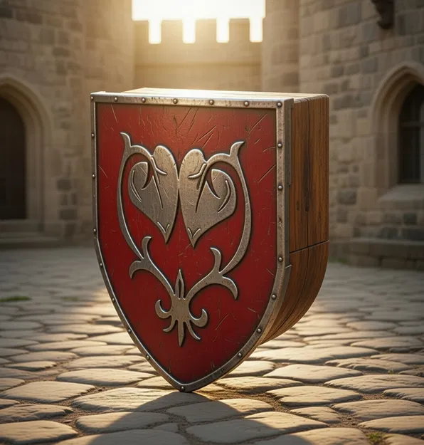 Khiên Treo Tường Heraldic Trung Cổ – Hộp Lưu Trữ Trang Trí Modular (No Supports) - Image 1