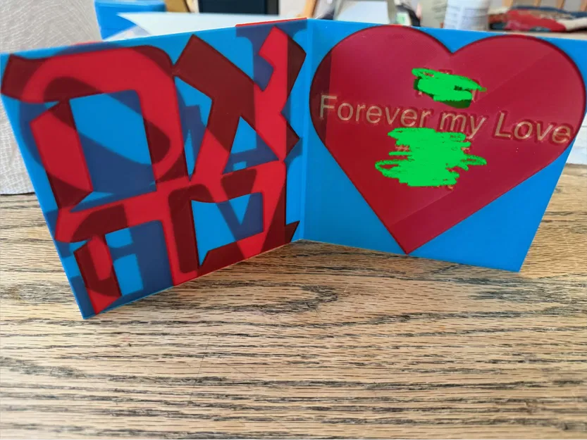 Thiệp Valentine trái tim LOVE Ahava - Love - אהבה - Image 2