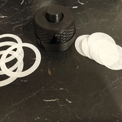 Dao cắt & giá giữ giấy lọc parametric cho portafilter espresso