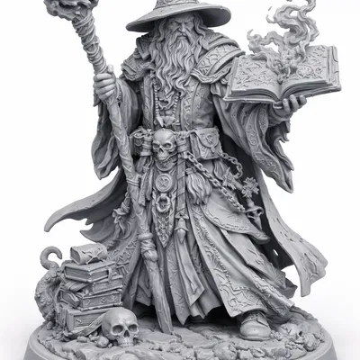 Zauberer / Magier Tabletop Figur – Mô hình mini phù thủy/pháp sư để in 3D