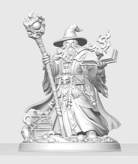 Zauberer / Magier Tabletop Figur – Mô hình mini phù thủy/pháp sư để in 3D - Image 2