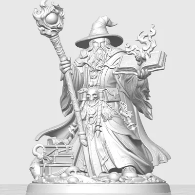 Zauberer / Magier Tabletop Figur – Mô hình mini phù thủy/pháp sư để in 3D
