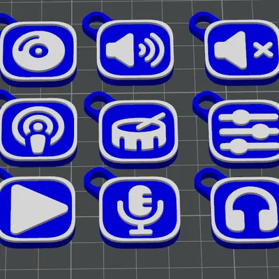 Bộ sưu tập móc khóa âm nhạc (12 mẫu)