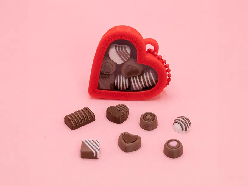 Valentines Chocolate Shaker Fidget Charm – Charm lắc hộp chocolate trái tim - Image 3