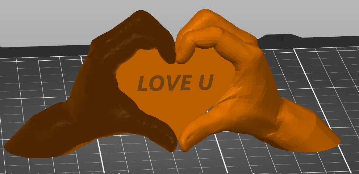 Love U Heart – Tay cầm trái tim, chữ tùy chỉnh - Image 2