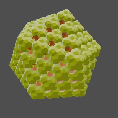 Cụm rhombic icosahedra và rhombic hexecontahedra
