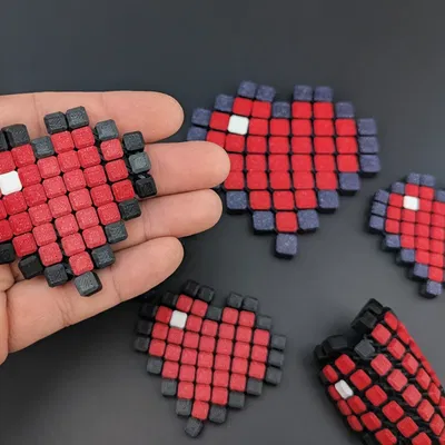 Minecraft Pixel Heart Flexi Gem Fidget