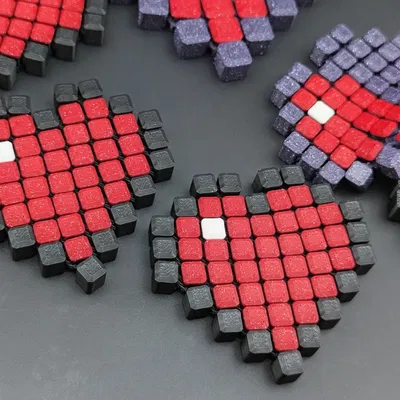 Minecraft Pixel Heart Flexi Gem Fidget
