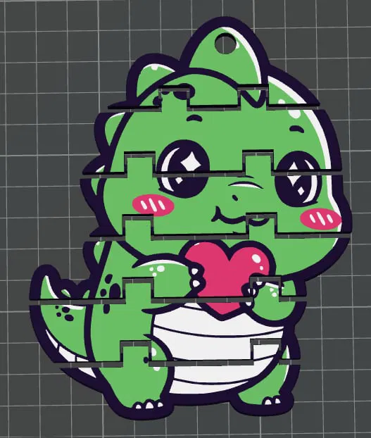 Móc khóa khủng long Valentine dễ thương - Image 1