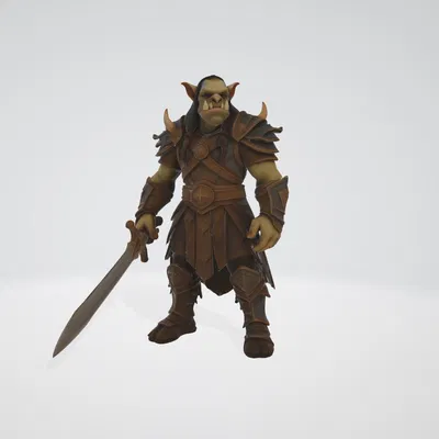 Orc/Goblin (Orc hoặc Goblin) – Miniature cầm kiếm