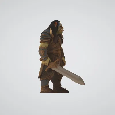 Orc/Goblin (Orc hoặc Goblin) – Miniature cầm kiếm