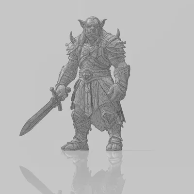 Orc/Goblin (Orc hoặc Goblin) – Miniature cầm kiếm