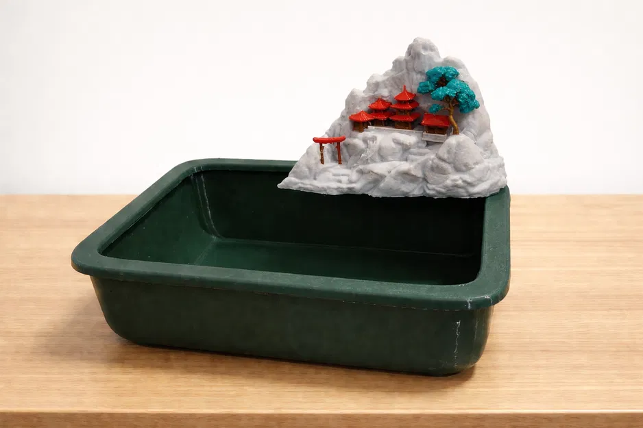 Chậu Bonsai Cảnh Núi Non (Zen) – Bonsai Pot with Mountain Scene - Image 1