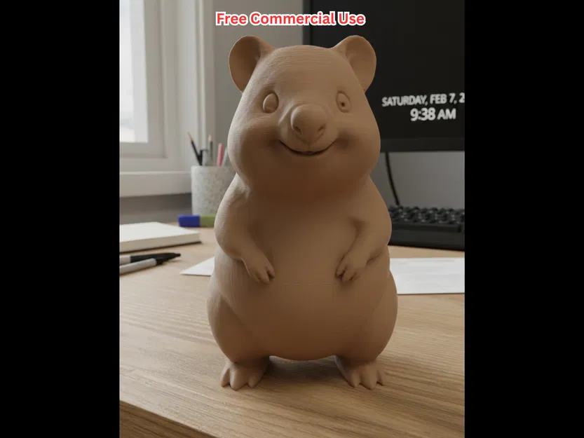 Tượng Quokka Realistic – Thú Có Túi Úc - Image 1