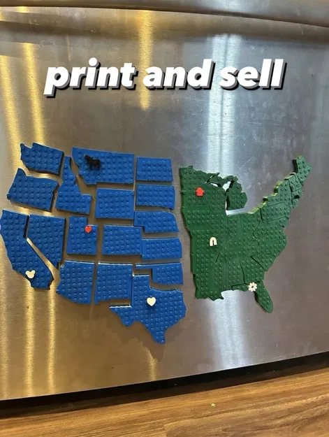 Bản đồ các bang USA dạng gạch (Brick) – Puzzle lắp khớp với nhau - Image 1