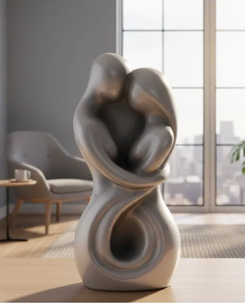 Tượng Cặp Đôi Lãng Mạn Tối Giản - Image 1