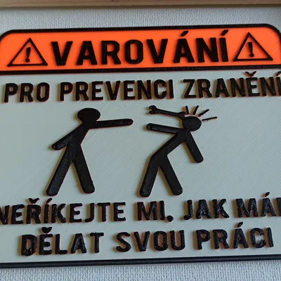 Bảng cảnh báo (CZ) - Cedulka upozornění / warning sign cz