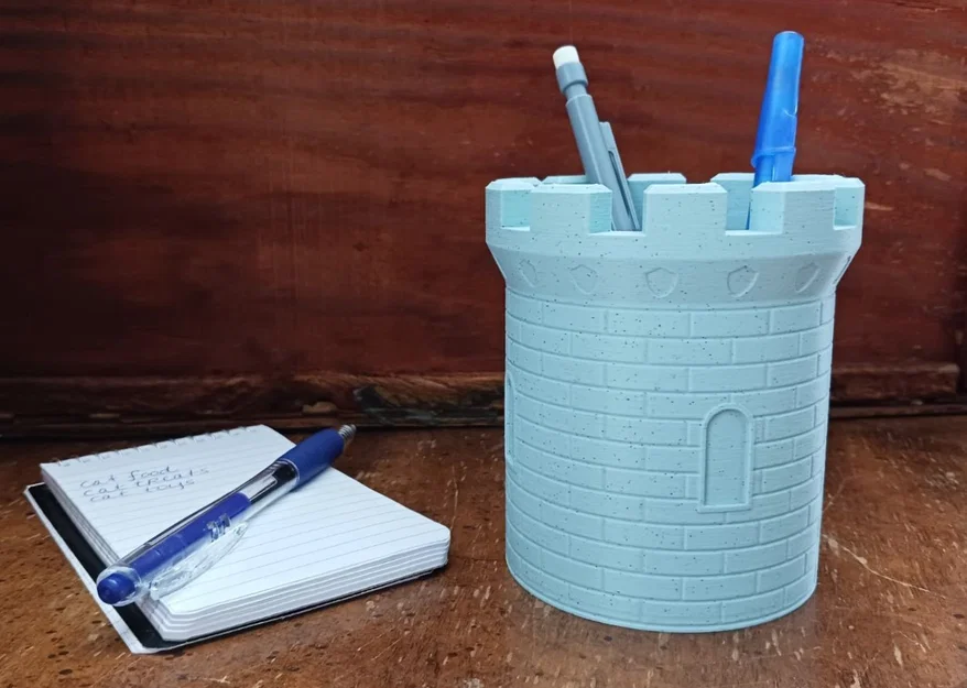 Ống đựng bút dạng tháp lâu đài (Castle Tower Pen Holder / Cup) - Image 1