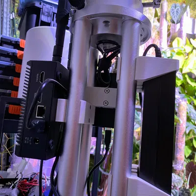 Hệ gá EQ5 Pier Extension: MINIX PC, 12V PSU, OnStep V5 Pro, chia nguồn, dẫn dây