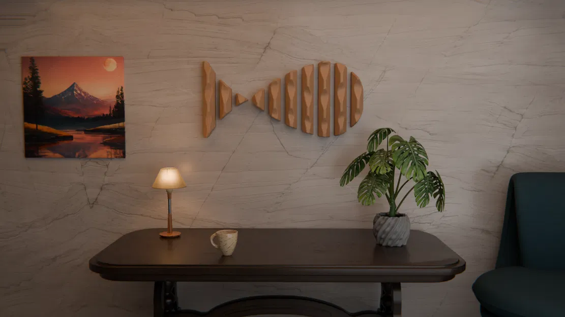 TANGOFISH - Điêu khắc cá treo tường tối giản (Parametric) - Image 2