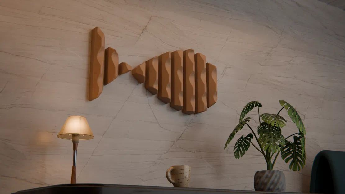 TANGOFISH - Điêu khắc cá treo tường tối giản (Parametric) - Image 3