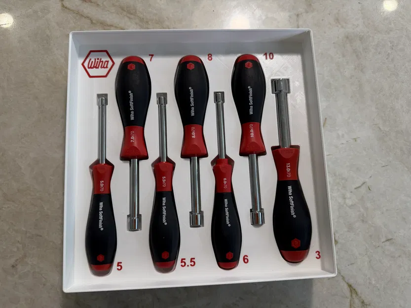 Wiha 34194 Bộ Nut Driver SoftFinish 7 món (Metric) - Khay Gridfinity - Image 1