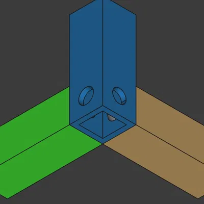 Connector mối nối butt joint cho ống vuông và ống chữ nhật (parametric)
