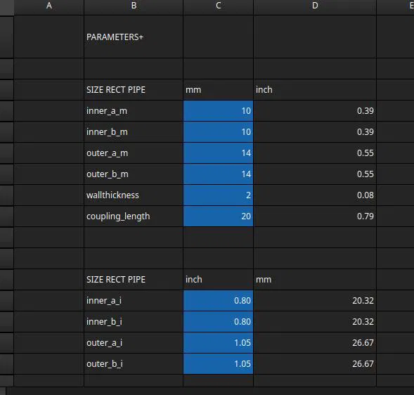 Connector mối nối butt joint cho ống vuông và ống chữ nhật (parametric) - Image 12