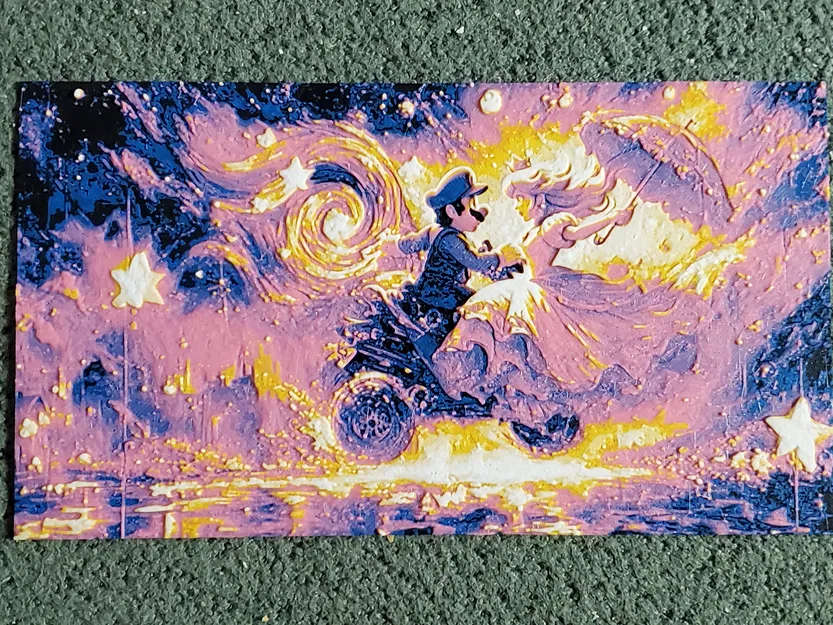 Mario & Peach Hueforge - Tranh in 3D Super Mario Bros. - Image 1