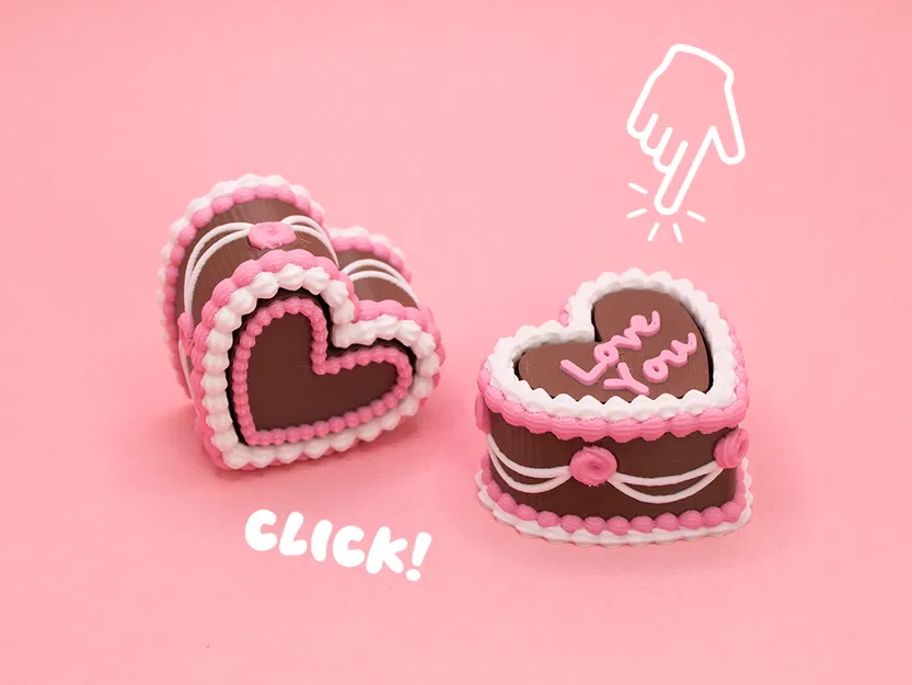 Valentines Vintage Cake Fidget Clicker – Bánh kem vintage bấm click dễ thương - Image 1