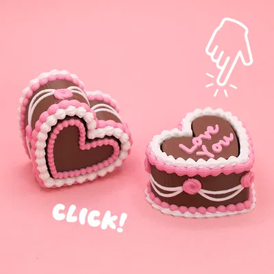 Valentines Vintage Cake Fidget Clicker – Bánh kem vintage bấm click dễ thương