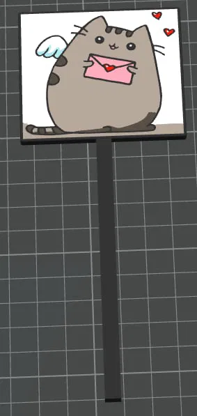 Pusheen với chậu cây kèm thư Valentine - Image 1