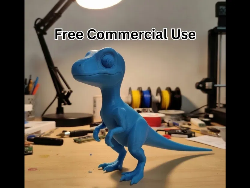 Tượng Velociraptor Dễ Thương Phong Cách Bán Thực - Image 1