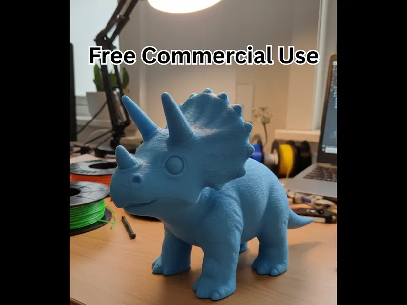 Triceratops Dễ Thương Phong Cách Bán Hiện Thực - Image 1