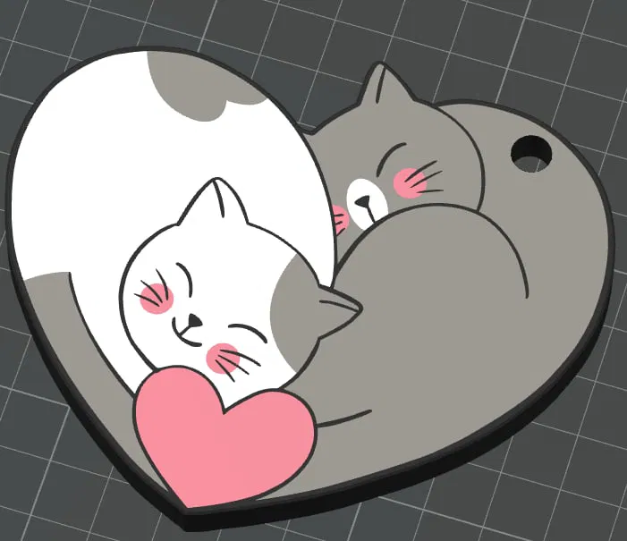 Móc khóa Ngày Valentine có hình mèo - Image 1