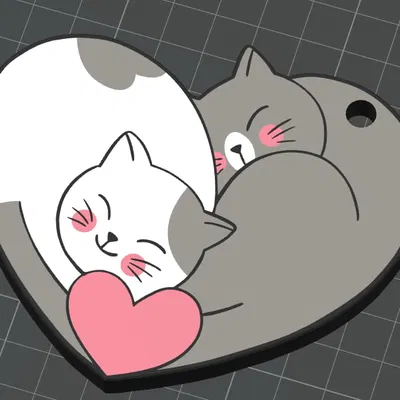 Móc khóa Ngày Valentine có hình mèo