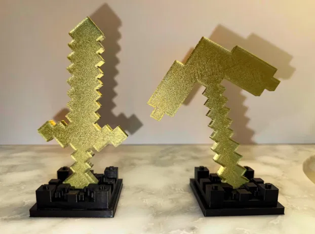 Tượng mini & móc khóa Kiếm và Cuốc Minecraft - Image 2